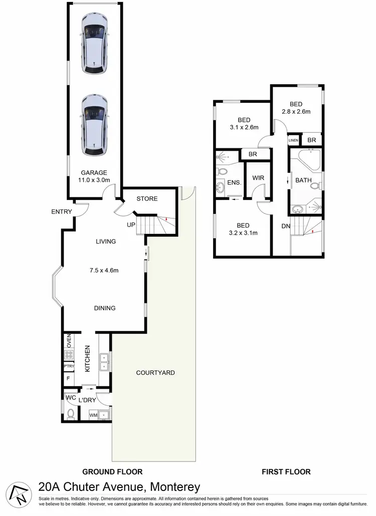 Floorplan of Homely townhouse listing, 20A Chuter Avenue, Monterey NSW 2217