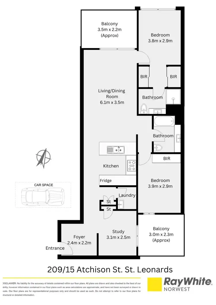 Floorplan of Homely apartment listing, 209/15 Atchison Street, St Leonards NSW 2065