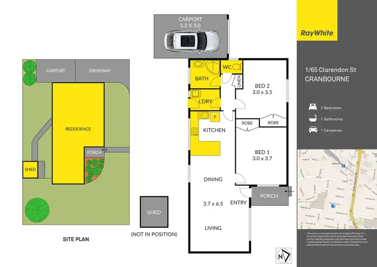 Floorplan of Homely unit listing, 1/65 Clarendon Street, Cranbourne VIC 3977