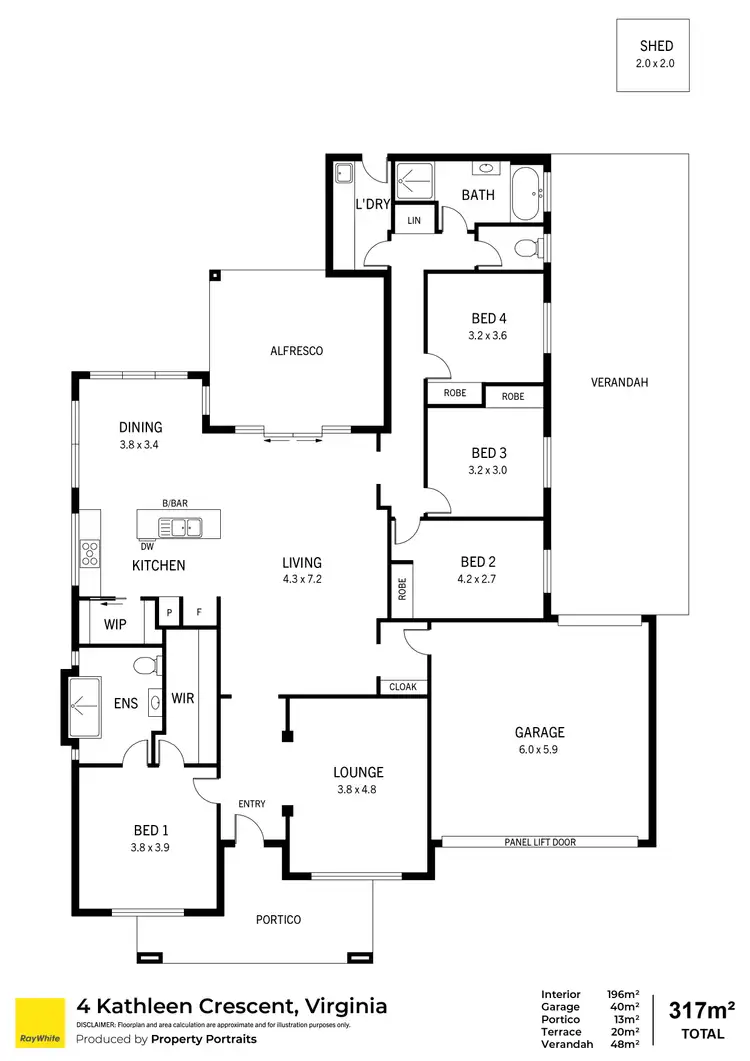 Floorplan of Homely house listing, 4 Kathleen Crescent, Virginia SA 5120