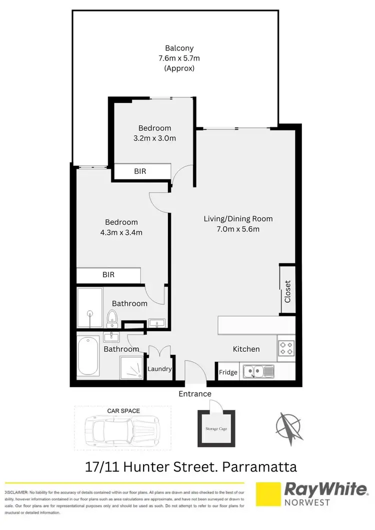 Floorplan of Homely apartment listing, 17/11 Hunter Street, Parramatta NSW 2150