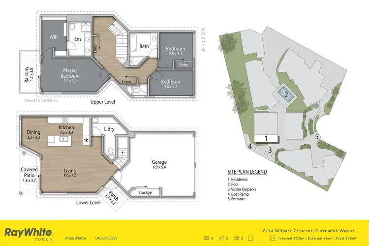 Floorplan of Homely townhouse listing, 8/14 Wilpark Crescent, Currumbin Waters QLD 4223