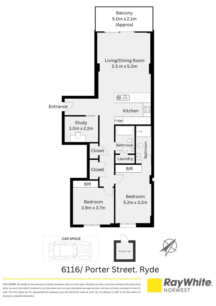 Floorplan of Homely apartment listing, 6116/6 Porter Street, Ryde NSW 2112