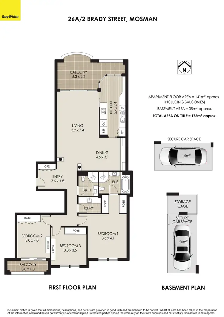 Floorplan of Homely apartment listing, 26/2A Brady Street, Mosman NSW 2088