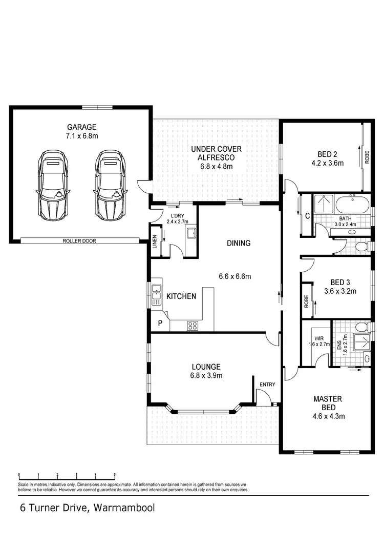 Floorplan of Homely house listing, 6 Turner Drive, Warrnambool VIC 3280