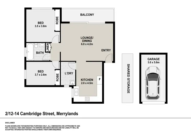 Floorplan of Homely unit listing, 2/12-14 Cambridge Street, Merrylands NSW 2160