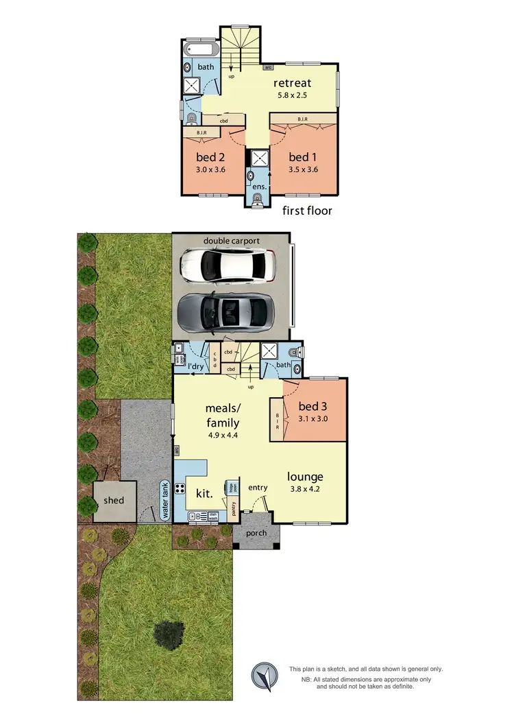 Floorplan of Homely townhouse listing, 1/24 Vinter Avenue, Croydon VIC 3136