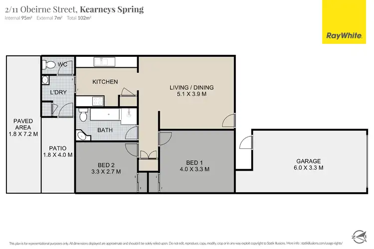 Floorplan of Homely unit listing, 1/11 O'Beirne Street, Kearneys Spring QLD 4350