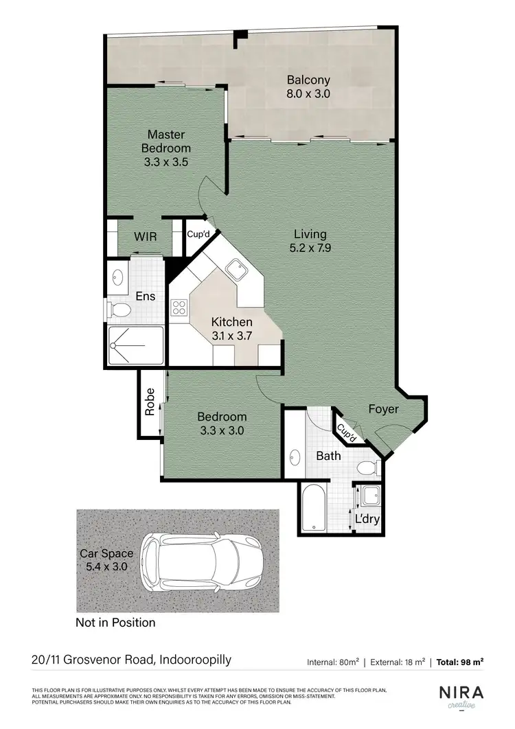 Floorplan of Homely apartment listing, 20/11 Grosvenor Road, Indooroopilly QLD 4068