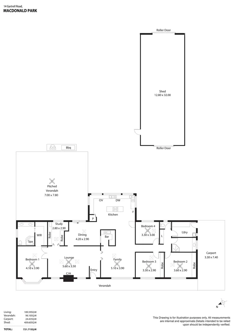 Floorplan of Homely house listing, 14 Gartrell Road, Macdonald Park SA 5121