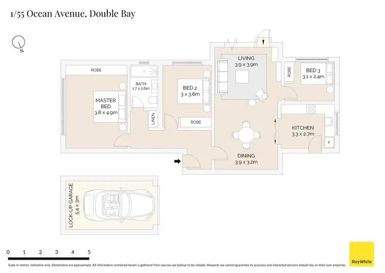 Floorplan of Homely apartment listing, 1/55 Ocean Avenue, Double Bay NSW 2028