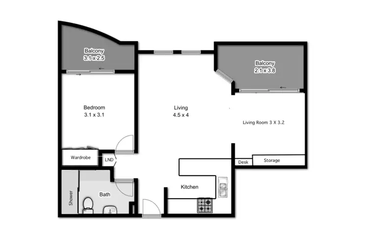 Floorplan of Homely unit listing, 6/41 Griffith Street, New Farm QLD 4005