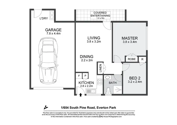 Floorplan of Homely apartment listing, 1/654 South Pine Road, Everton Park QLD 4053