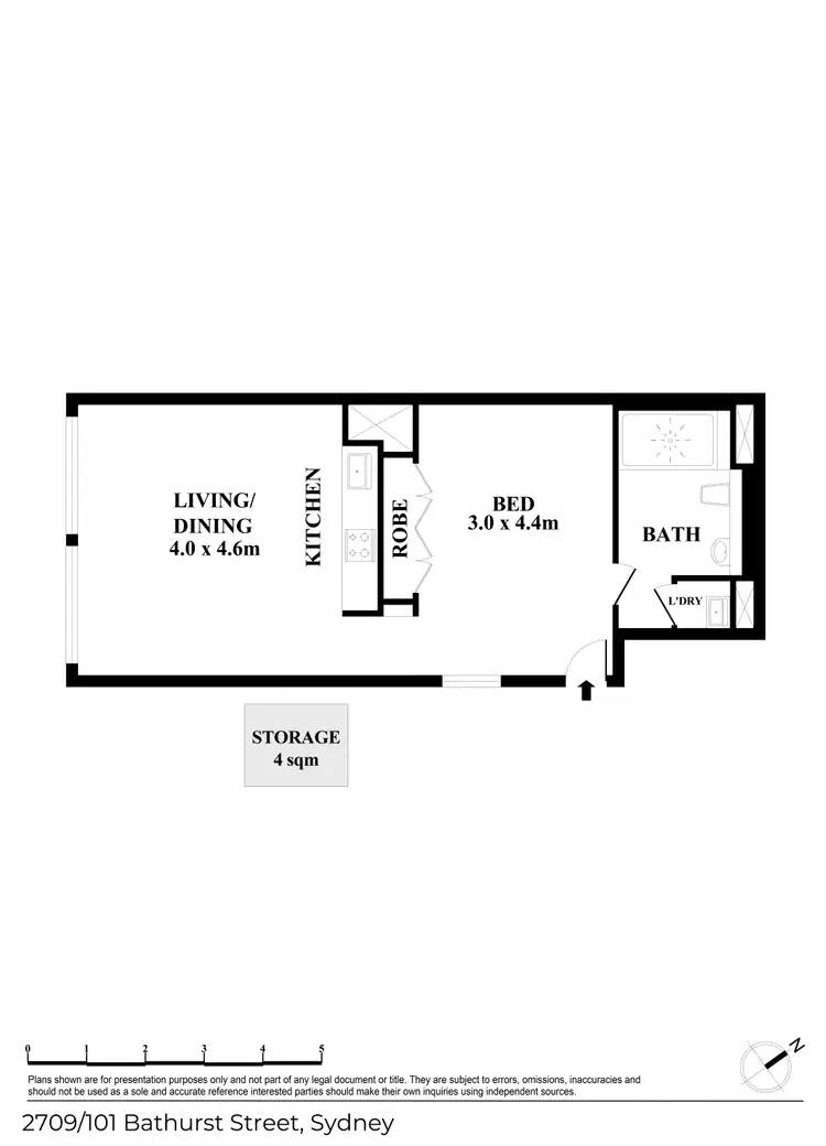 Floorplan of Homely apartment listing, 2709/101 Bathurst Street, Sydney NSW 2000