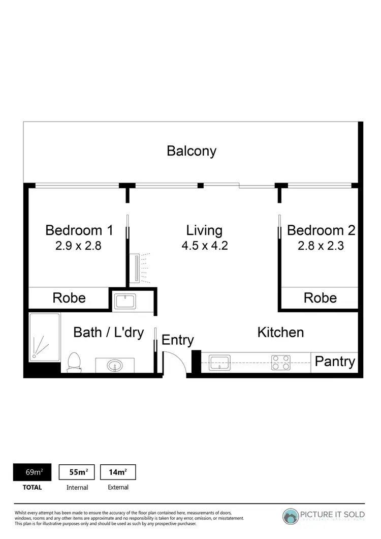 Floorplan of Homely apartment listing, 414/33 Warwick Street, Walkerville SA 5081