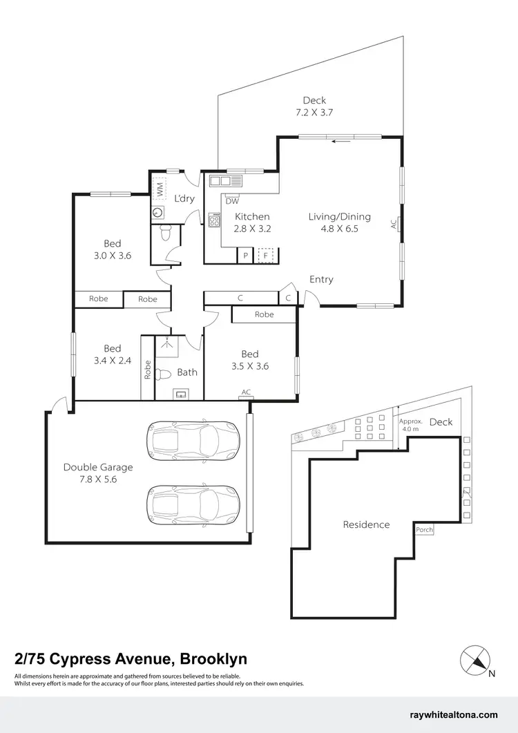 Floorplan of Homely unit listing, 2/75 Cypress Avenue, Brooklyn VIC 3012