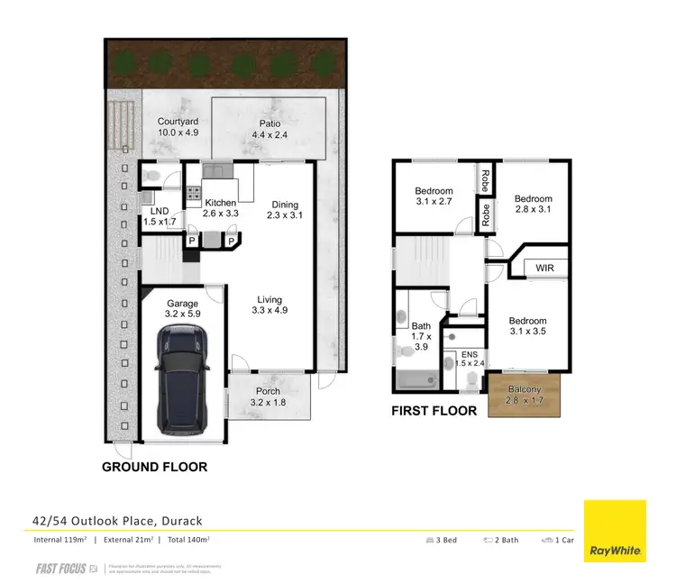 Floorplan of Homely townhouse listing, 42/54 Outlook Place, Durack QLD 4077
