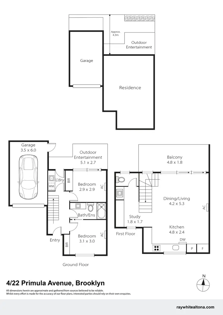 Floorplan of Homely townhouse listing, 4/22 Primula Avenue, Brooklyn VIC 3012