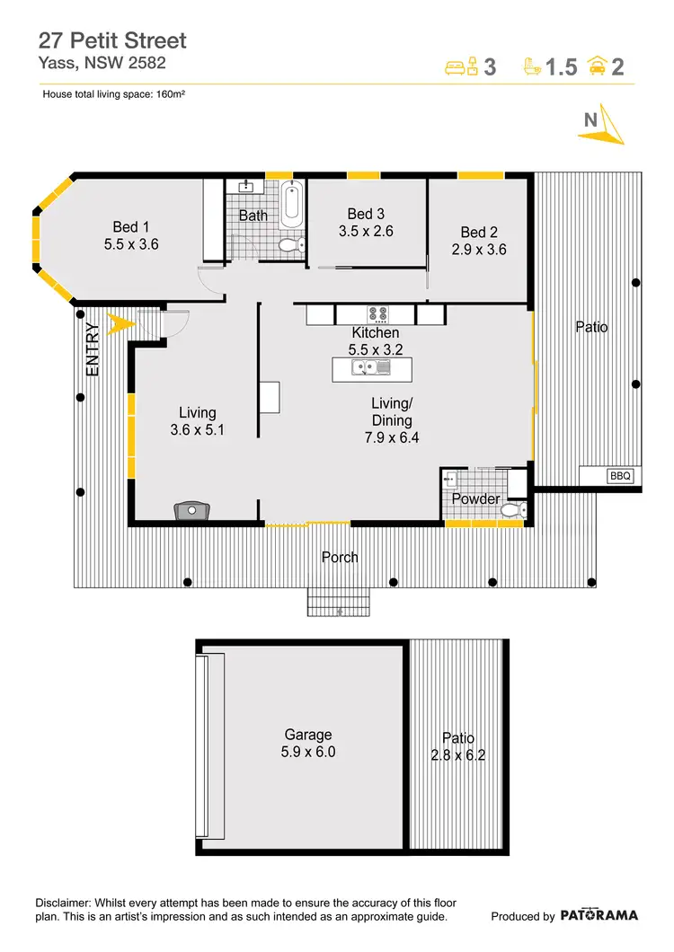 Floorplan of Homely house listing, 27 Petit Street, Yass NSW 2582