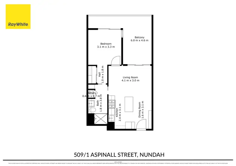 Floorplan of Homely apartment listing, 509/1 Aspinall Street, Nundah QLD 4012