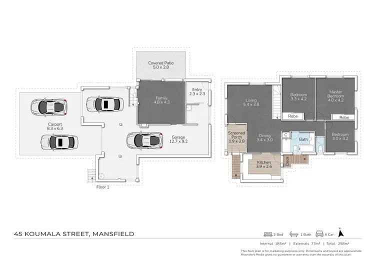 Floorplan of Homely house listing, 45 Koumala Street, Mansfield QLD 4122