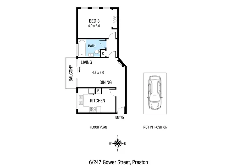 Floorplan of Homely unit listing, 6/247 Gower Street, Preston VIC 3072