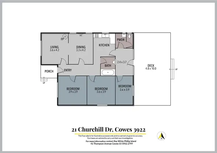 Floorplan of Homely house listing, 21 Churchill Drive, Cowes VIC 3922