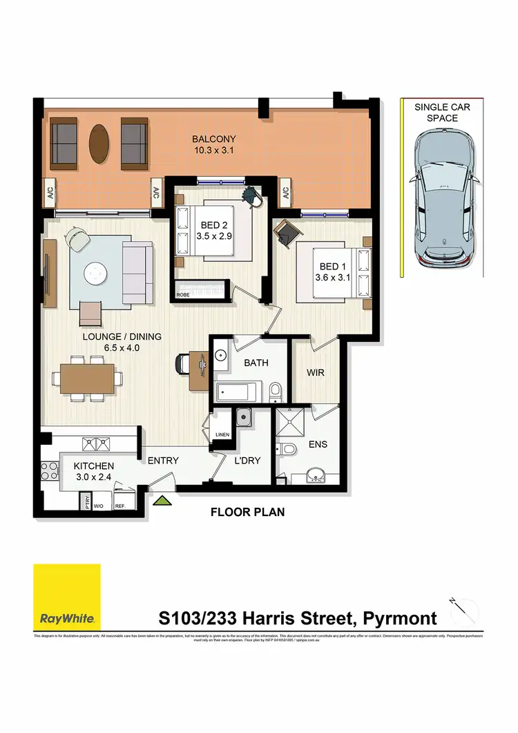 Floorplan of Homely apartment listing, S103/233 Harris Street, Pyrmont NSW 2009