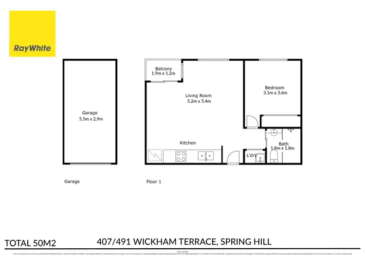 Floorplan of Homely apartment listing, 407/491 Wickham Terrace, Spring Hill QLD 4000