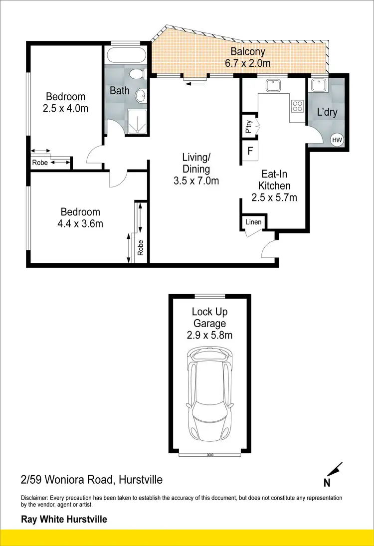 Floorplan of Homely unit listing, 2/59 Woniora Road, Hurstville NSW 2220