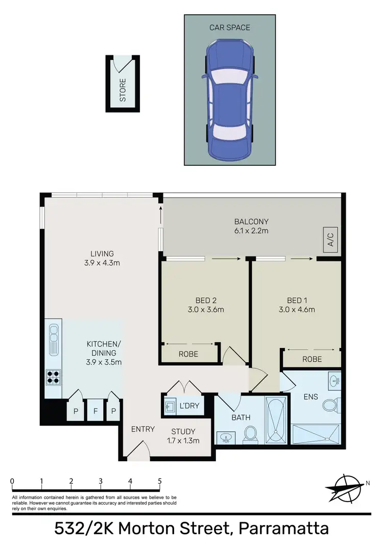Floorplan of Homely apartment listing, 532k/2 Morton Street, Parramatta NSW 2150