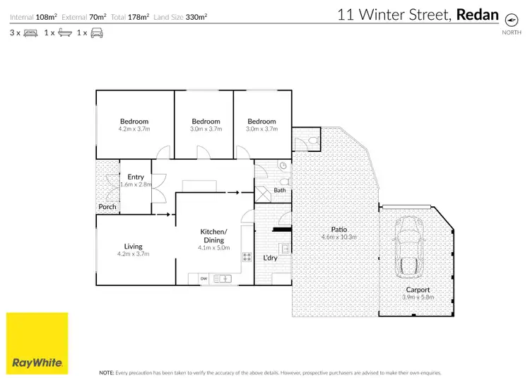 Floorplan of Homely house listing, 11 Winter Street, Redan VIC 3350