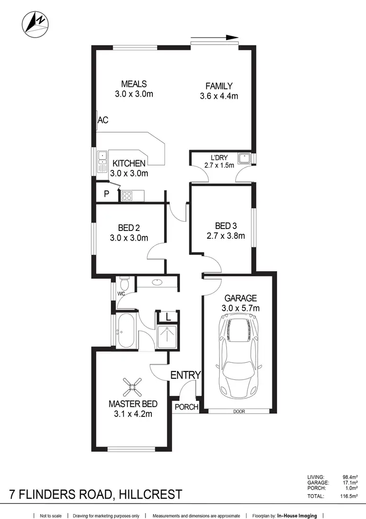 Floorplan of Homely house listing, 7 Flinders Road, Hillcrest SA 5086