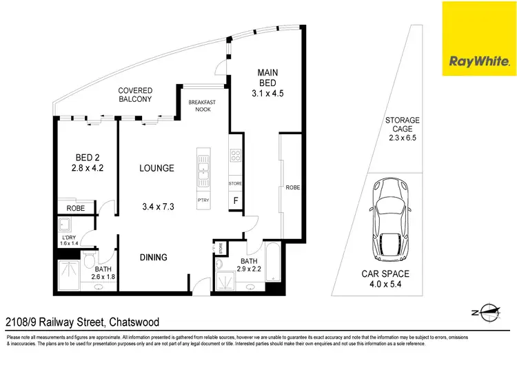 Floorplan of Homely unit listing, 2108/9 Railway Street, Chatswood NSW 2067