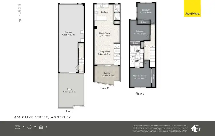 Floorplan of Homely townhouse listing, 8/8 Clive Street, Annerley QLD 4103