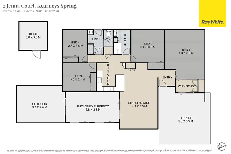 Floorplan of Homely house listing, 2 Jenna Court, Kearneys Spring QLD 4350