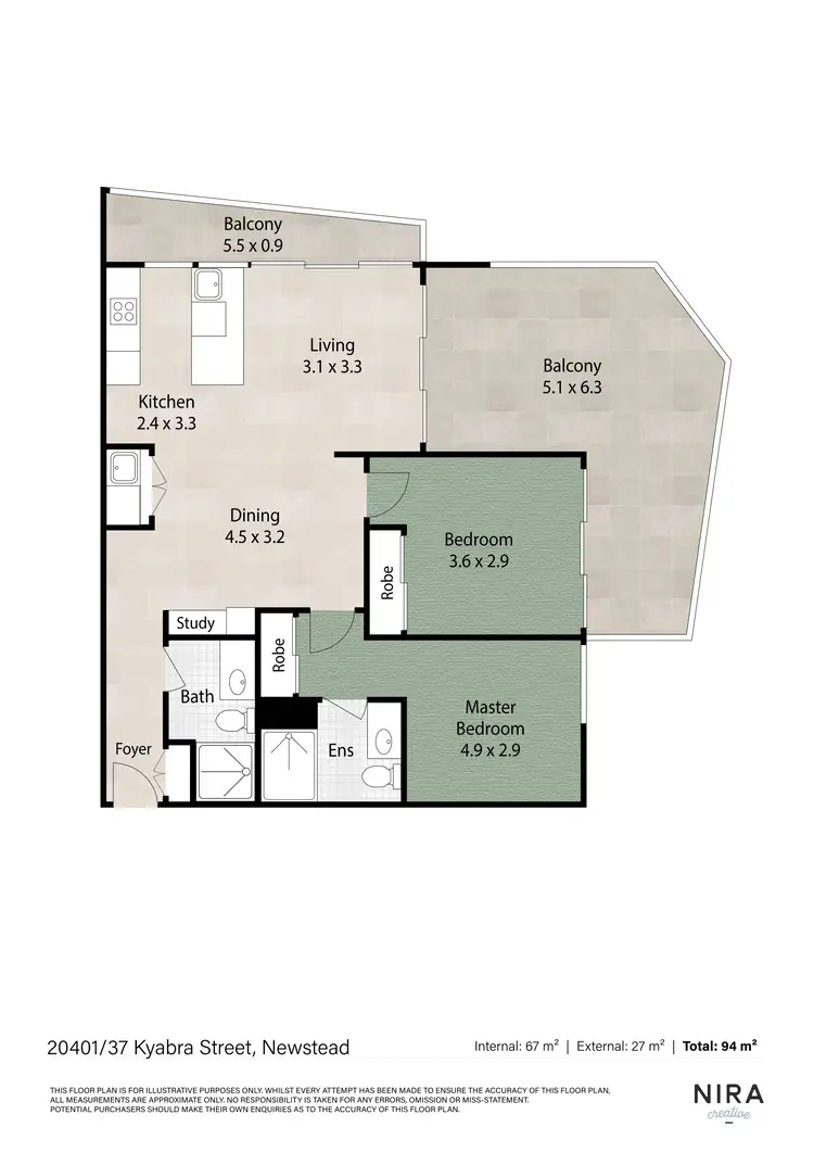 Floorplan of Homely apartment listing, 20401/37 Kyabra Street, Newstead QLD 4006