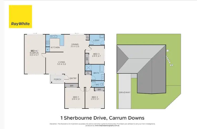 Floorplan of Homely house listing, 1 Sherbourne Drive, Carrum Downs VIC 3201