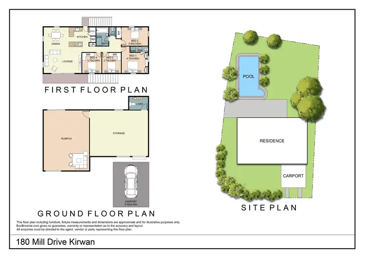 Floorplan of Homely house listing, 180 Mill Drive, Kirwan QLD 4817