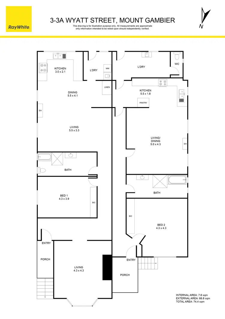 Floorplan of Homely house listing, 3 & 3A Wyatt Street, Mount Gambier SA 5290