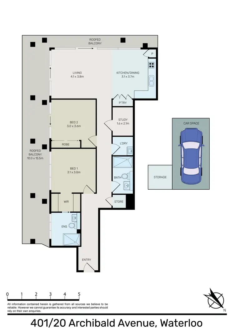 Floorplan of Homely apartment listing, 401/20 Archibald Avenue, Waterloo NSW 2017