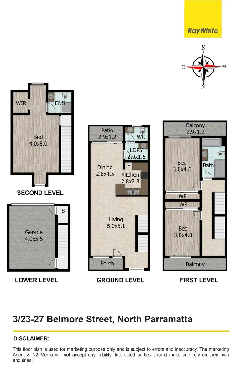 Floorplan of Homely townhouse listing, 3/23-27 Belmore Street, North Parramatta NSW 2151