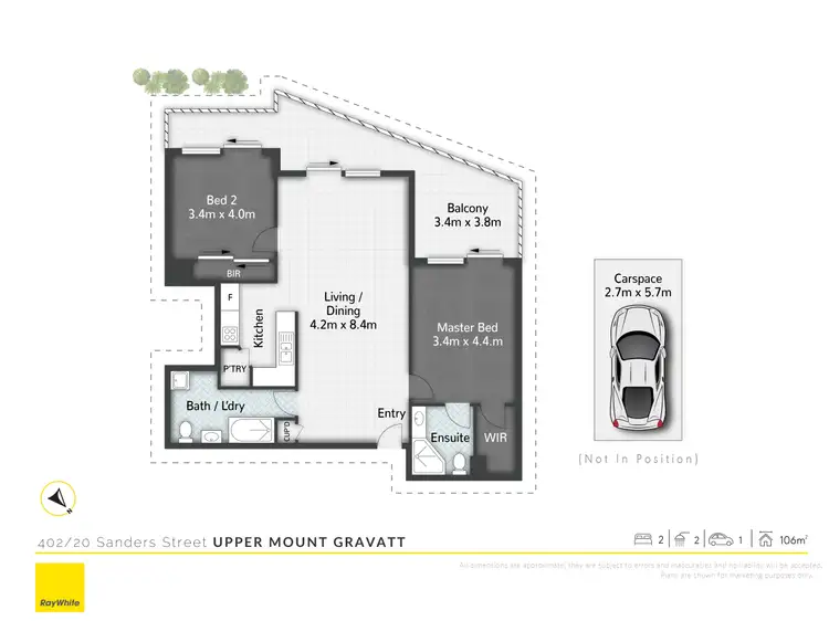 Floorplan of Homely apartment listing, 402/20 Sanders Street, Upper Mount Gravatt QLD 4122