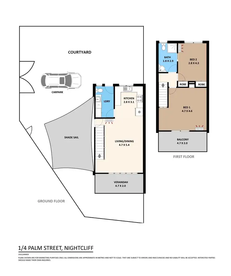 Floorplan of Homely townhouse listing, 1/4 Palm Street, Nightcliff NT 810