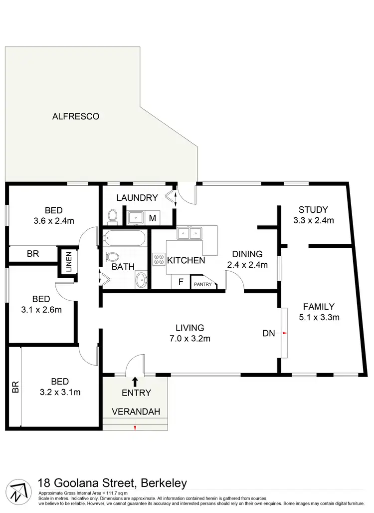 Floorplan of Homely house listing, 18 Goolana Street, Berkeley NSW 2506