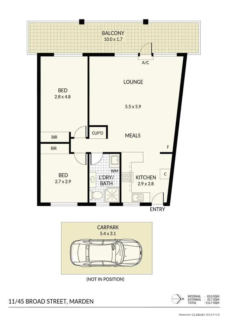 Floorplan of Homely apartment listing, 11/45 Broad Street, Marden SA 5070