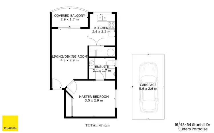 Floorplan of Homely apartment listing, 16/48-54 Stanhill Drive, Surfers Paradise QLD 4217