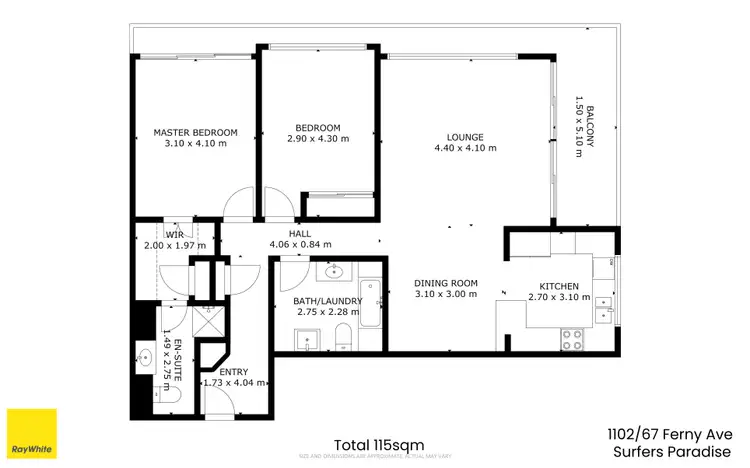 Floorplan of Homely apartment listing, 1102/67 Ferny Avenue, Surfers Paradise QLD 4217