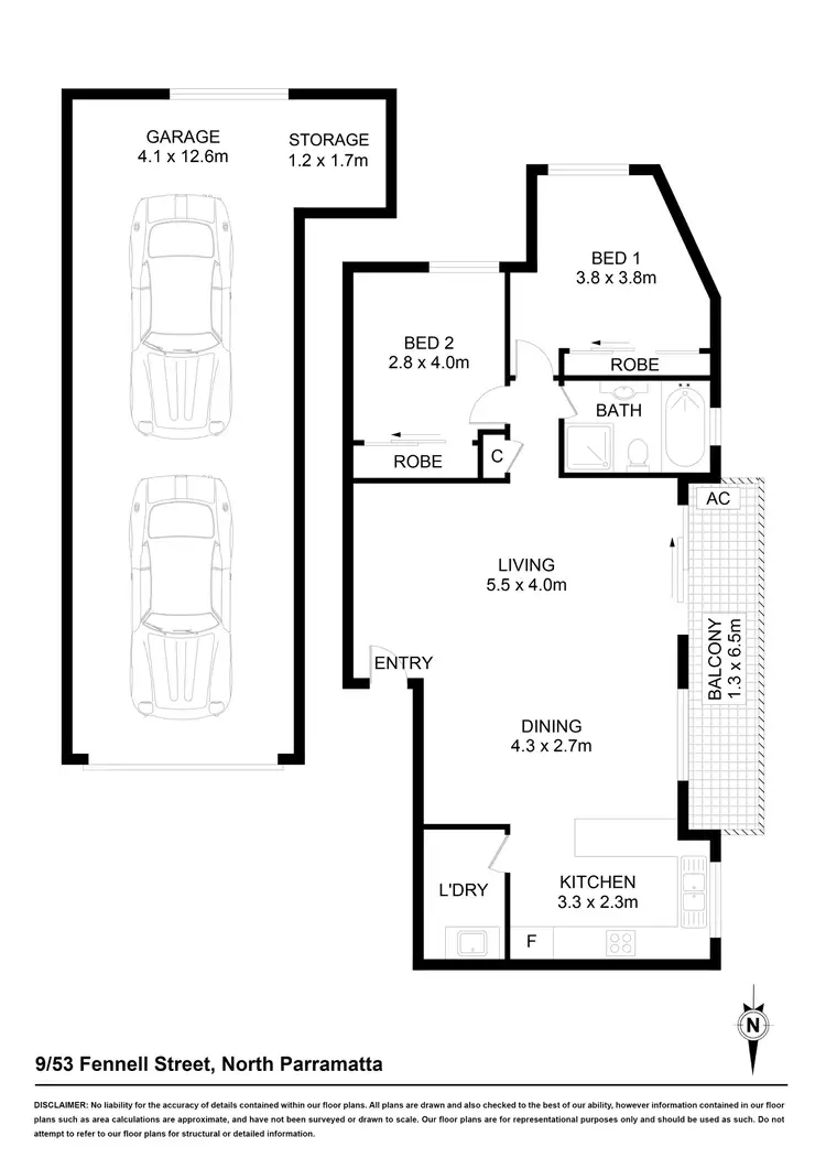 Floorplan of Homely apartment listing, 9/53 Fennell Street, North Parramatta NSW 2151