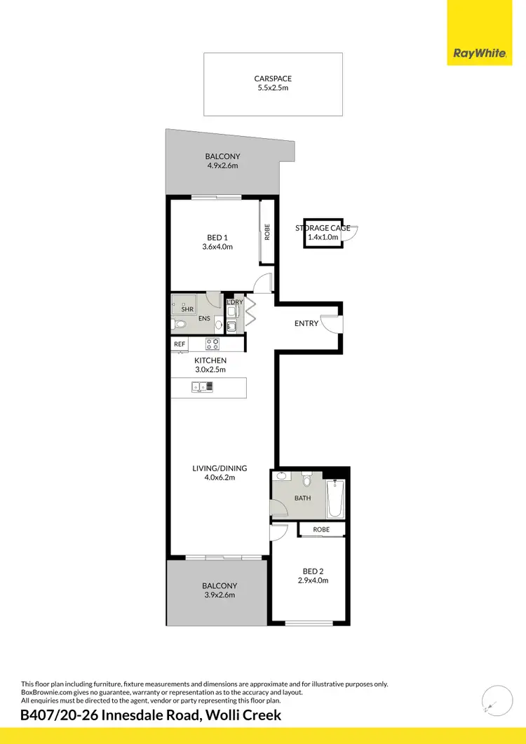Floorplan of Homely apartment listing, B407/20-26 Innesdale Road, Wolli Creek NSW 2205